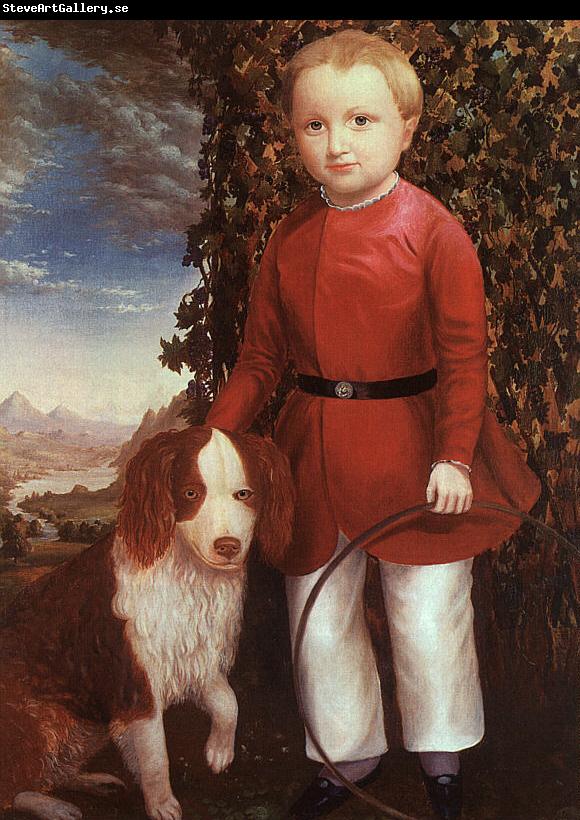 Joseph Whiting Stock Portrait of a Boy with a Dog